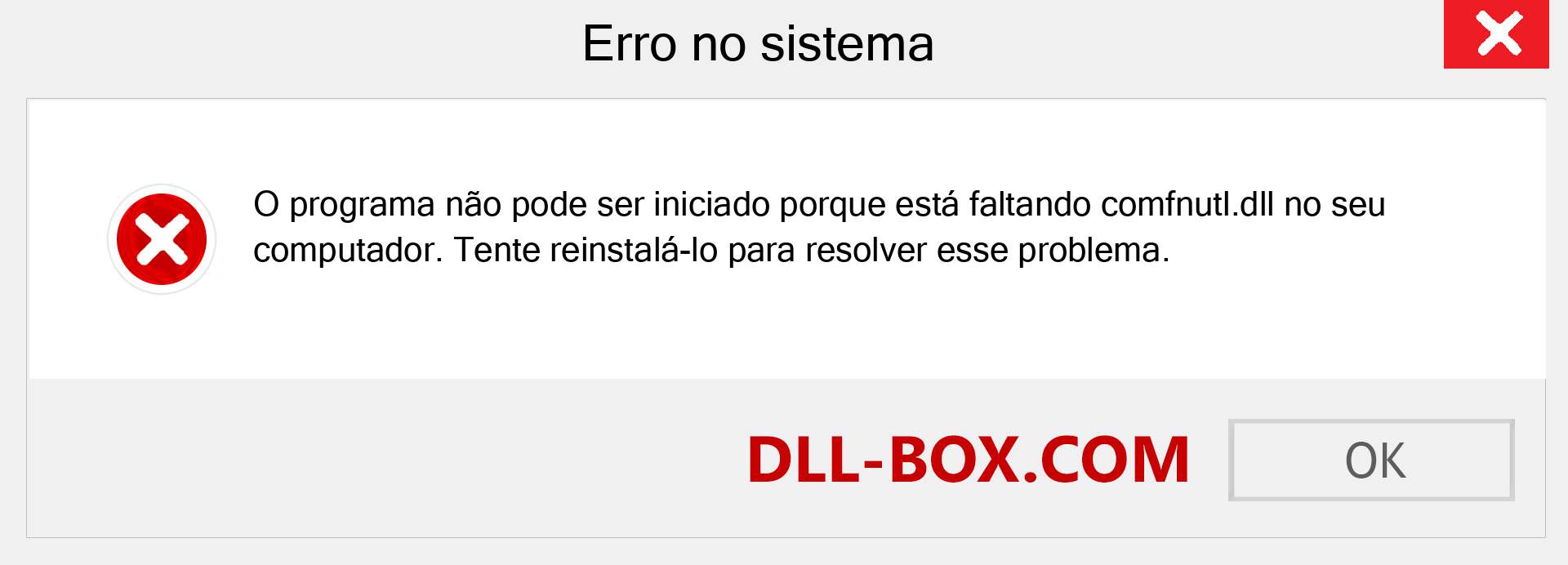 Arquivo comfnutl.dll ausente ?. Download para Windows 7, 8, 10 - Correção de erro ausente comfnutl dll no Windows, fotos, imagens